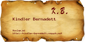 Kindler Bernadett névjegykártya